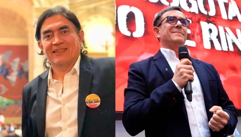 Gustavo Bolívar, por el Pacto Histórico; y el general (r) Jorge Luis Vargas, del partido Cambio Radical, candidatos a la Alcaldía de Bogotá.