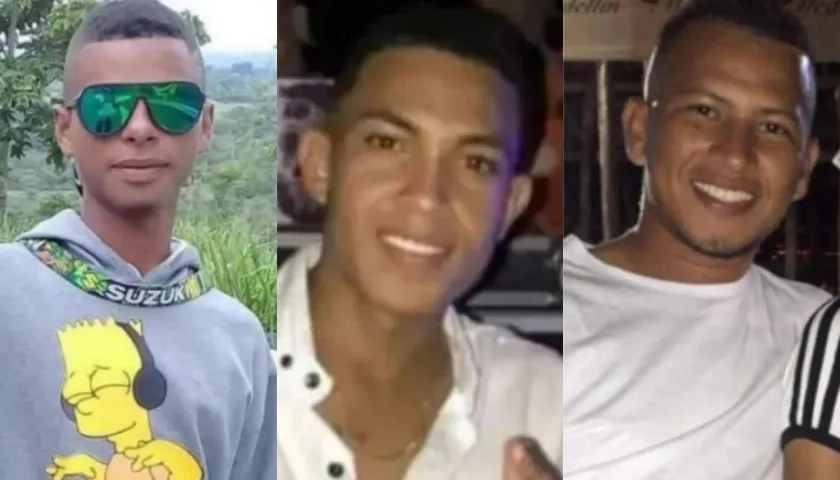 Carlos Alberto Ibáñez, José Carlos Arévalo y Jesús David Díaz, asesinados el 25 de julio de 2022.