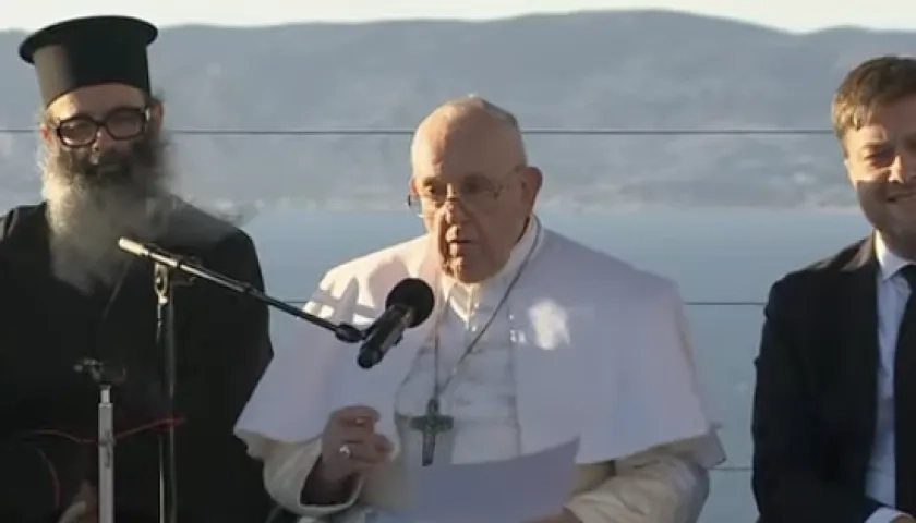 El Papa con líderes religiosos en Marsella, Francia