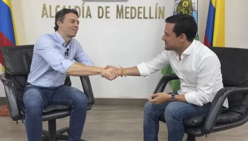 Daniel Quintero, exalcalde de Medellín y José Luis Osorio, candidato a la Alcaldía de Cartagena.