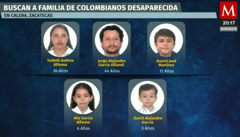 Desaparece una familia colombiana, entre ellos tres menores, en el estado de Zacatecas, México