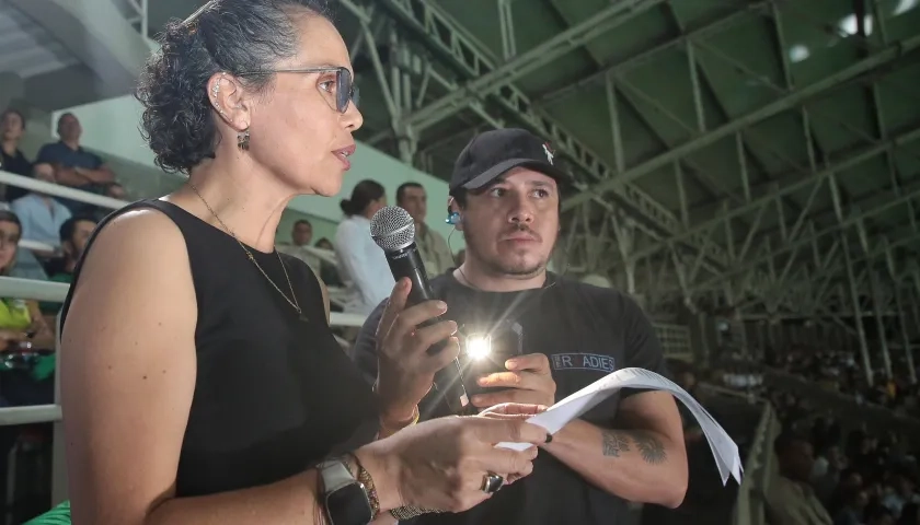  La ministra del Deporte, Astrid Rodríguez, cuando inauguraba los Juegos Nacionales en Pereira