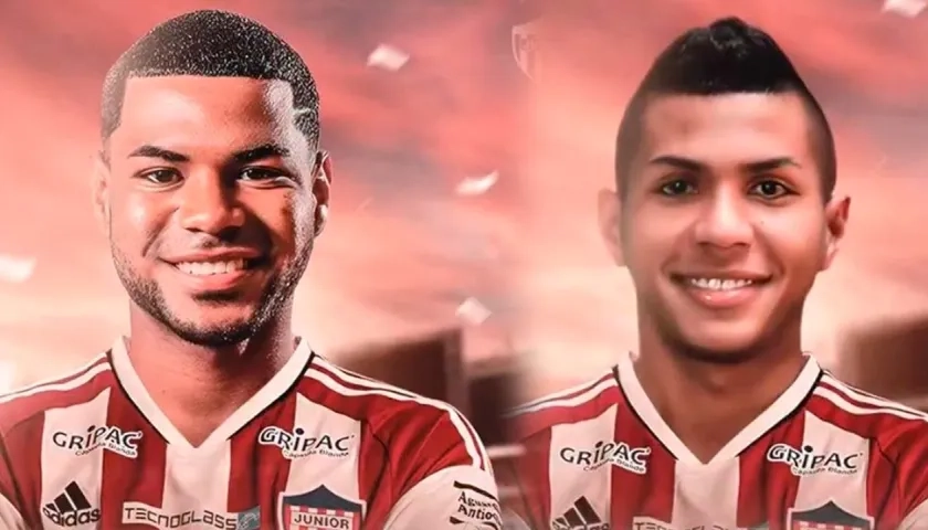 Los samarios Roberto Hinojosa y Fabián Cantillo, nuevos jugadores del Junior. 
