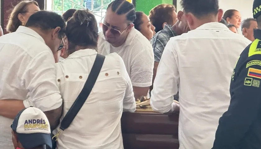 Los hijos de Lisandro Meza en la eucaristía en la Iglesia Santa Rosa de Lima de Los Palmitos