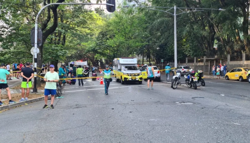 La ciclovía de Medellín minutos después del accidente