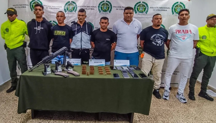 Los siete capturados, según la Policía, serían presuntos integrantes del 'Clan del Golfo'. 