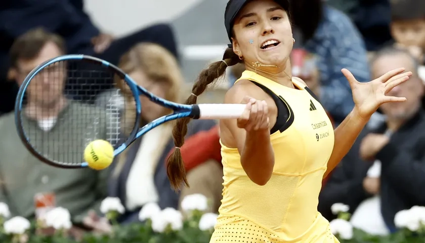 María Camila Osorio durante el juego contra la tunecina Ons Jabeur. 