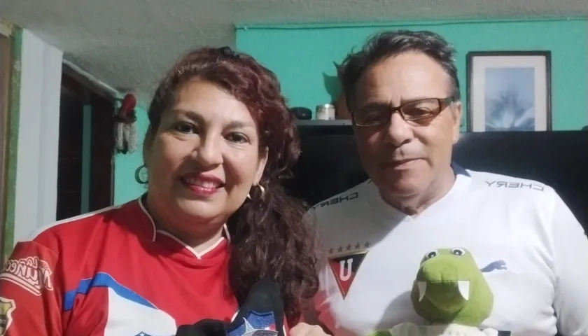 La barranquillera Estela Ochoa y su esposo ecuatoriano Ángel Silva. 