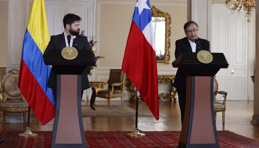 El Presidente de Chile, Gabriela Boric, y el Presidente Gustavo Petro.