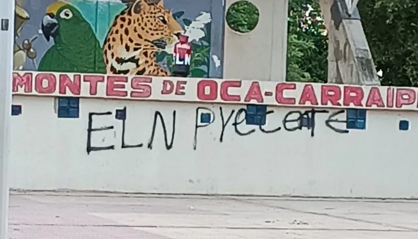 Grafiti alusivo al ELN en la Guajira. 