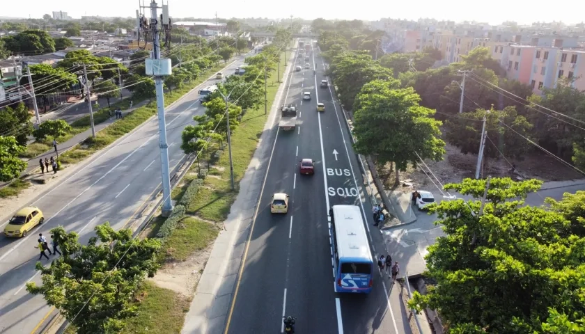 Panorámica del Carril Bus que será habilitado en la Circunvalar.