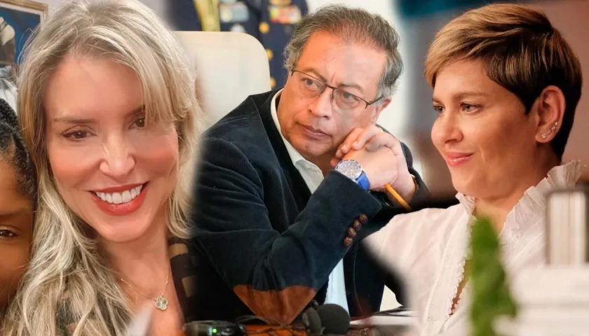 Ángela Benedetti, Gustavo Petro y Verónica Alcocer. 