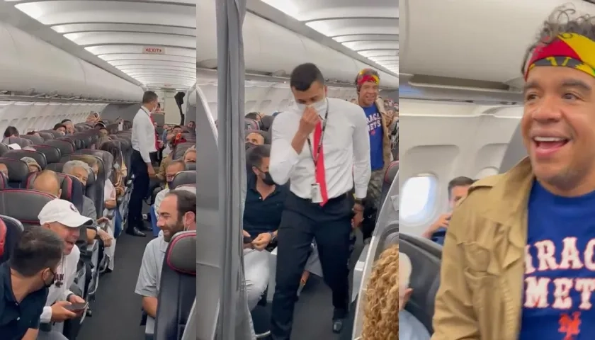 Momento en que el pasajero, con nacionalidad estadounidense, era bajado del vuelo de American Airlines. 