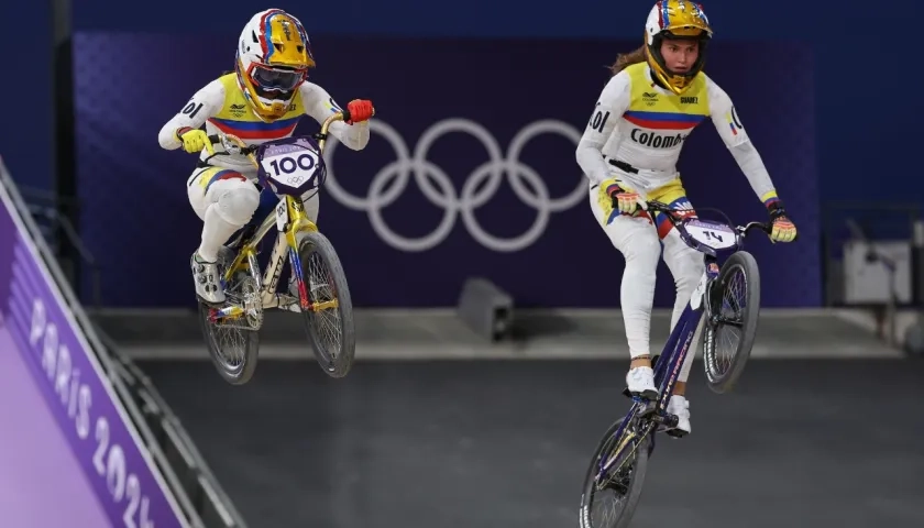 Mariana Pajón y Gabriela Bolle en la competencia del BMX.