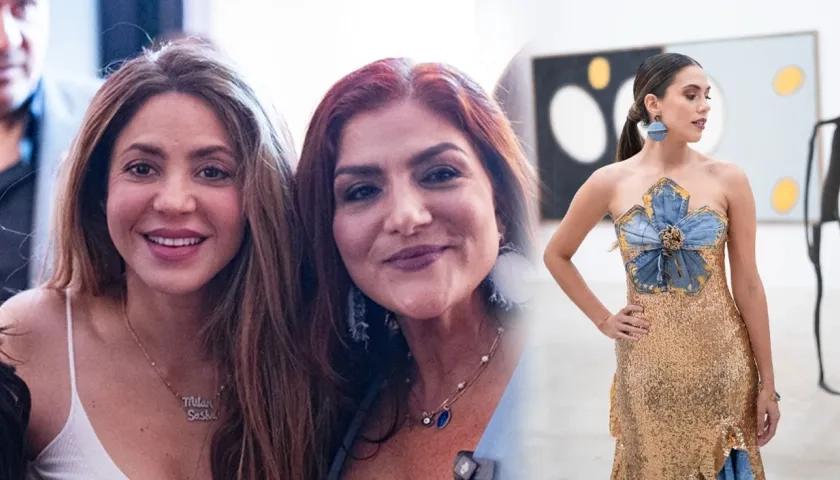 Antonella Farah junto a la artista Shakira en "Cuando el arte une corazones". 