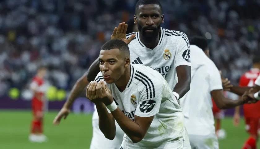 Kylian Mbappé y Antonio Rüdiger, autores de los dos primeros goles del Real Madrid.