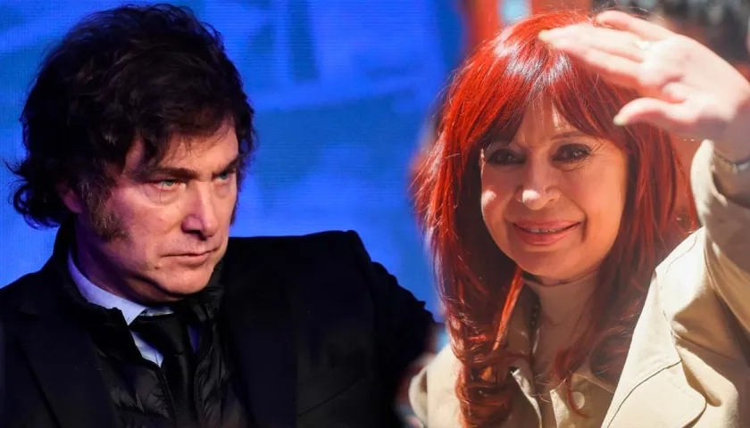 Javier Milei y Cristina Fernández.