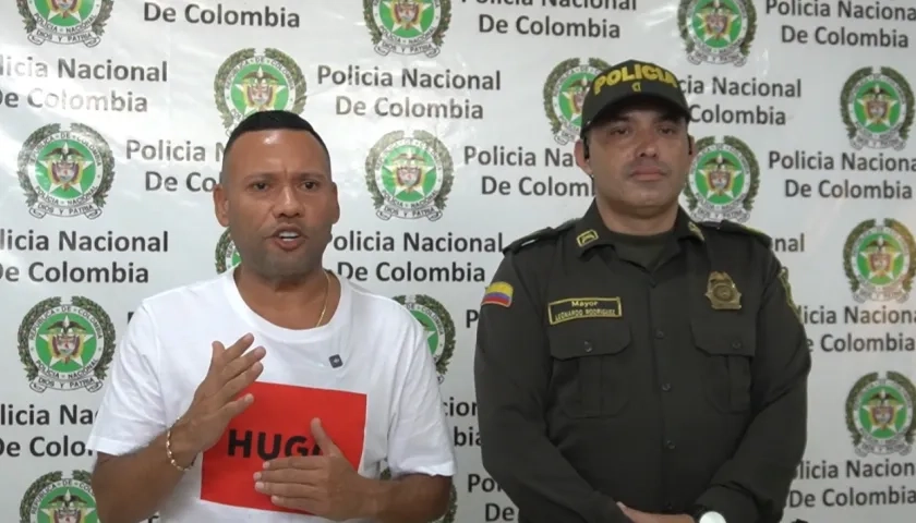 El jefe de la Oficina de Seguridad y Convivencia Ciudadana de Puerto Colombia, Saúl Leiva, y el mayor Leonardo Rodríguez.