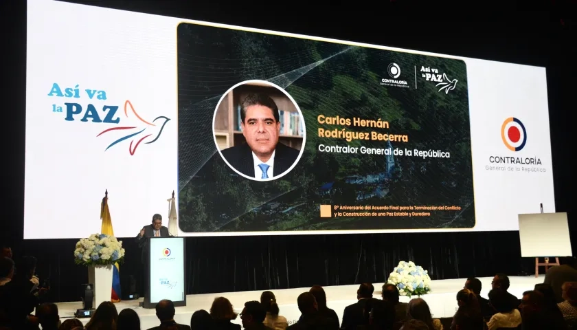 Carlos Hernán Rodríguez, Contralor General de la Nación, durante su intervención en el evento. 