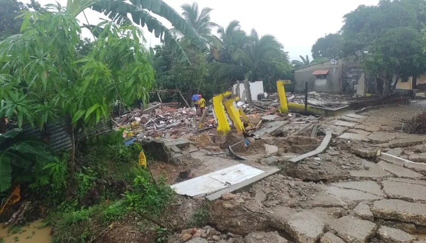 Zona en donde ocurrió la emergencia por deslizamientos en Piojó. 