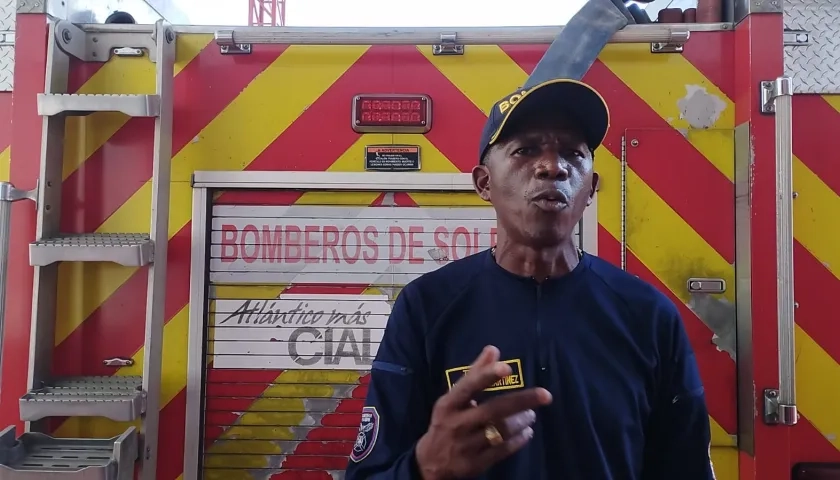 Teniente Alexander Martínez, comandante del Cuerpo de Bomberos de Soledad.