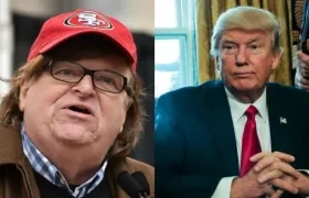 El cineasta Michael Moore y el presidente Donald Trump.