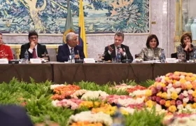 El Presidente Santos durante su discurso ante la Asamblea de la República Portuguesa.