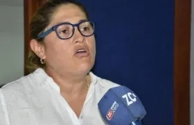 La secretaria de Salud, Alma Solano Sánchez. 