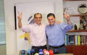 Jorge Mario Eastman y Juan Carlos Pinzón, del movimiento ciudadano Ante todo Colombia.