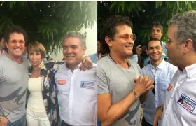 Carlos Vives junto al candidato presidencial Iván Duque.