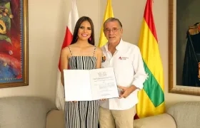 María Alejandra Maury Donado y el Gobernador Eduardo Verano.