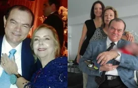 El neurólogo Jorge Daza junto a su esposa Cocky y en la otra fotografía también con su esposa, su hija y su nieto Franco.