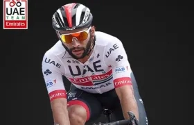 Fernando Gaviria, ciclista colombiano, ganó hoy una etapa en el Tour de Emiratos.