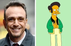 El actor Hank Azaria y su personaje en 'Los Simpson' Apu.