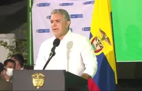 El Presidente Iván Duque anunciando la captura de 'El Costeño'.