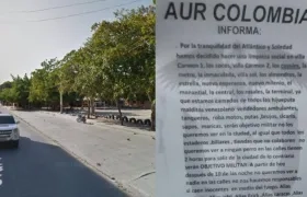 El panfleto amenazas a varias personas en el barrio La Central. 