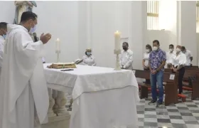 Misa por la salud de la profe Olguita en Cartagena.