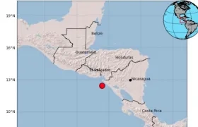 Punto donde se registró un sismo en Nicaragua.