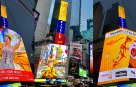 Imágenes de las pantallas de Times Square.