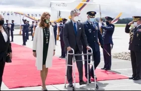 El Presidente de Ecuador Guillermo Lasso, a su llegada a Bogotá.