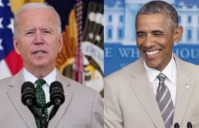 Joe Biden y Barack Obama, vestidos de beige y generando reacciones.