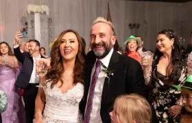 Tanya Charry en su boda con el productor Sebastián Jiménez.