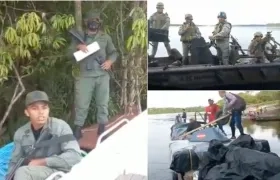 La Armada encontró a los dos militares venezolanos revisando una embarcación colombiana.