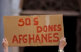 La activista y exalcaldesa afgana Zarifa Ghafari protestó.