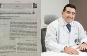Portada del artículo y el médico Juan Gabriel Reátiga.