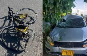 Vehículo que embistió y mató al ciclista en la Vía al Mar. 