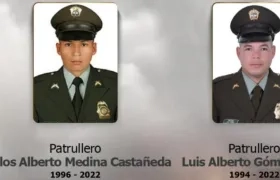 Los dos uniformados que murieron en Caquetá.