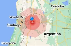 Sitio del terremoto en Mendoza, Argentina. 