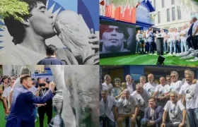 Imágenes del homenaje a Maradona.