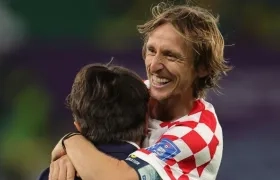 Luka Modric celebra la clasificación a semifinales de Croacia.